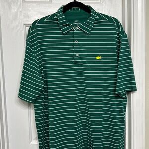 MASTERS STRIPPED TECH POLO. 
MENS SIZE L